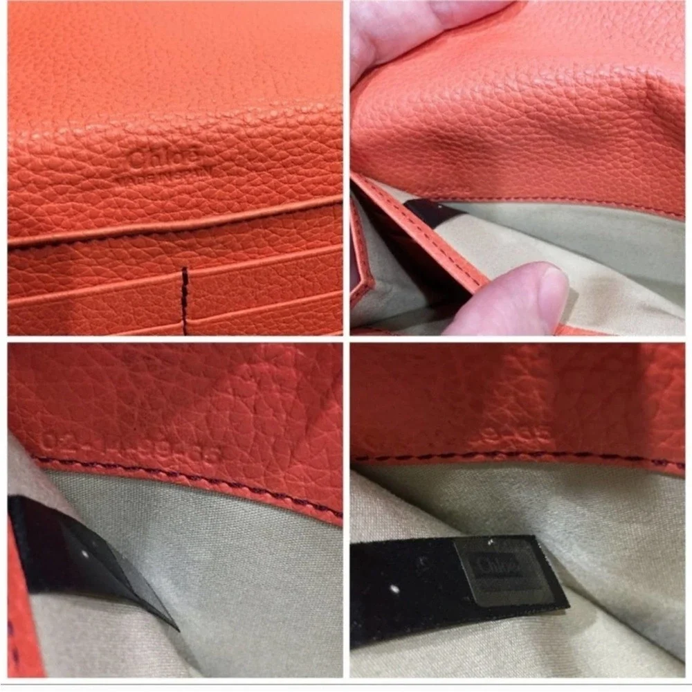 Chloe Tricolor Leather Envelope Snap Wallet